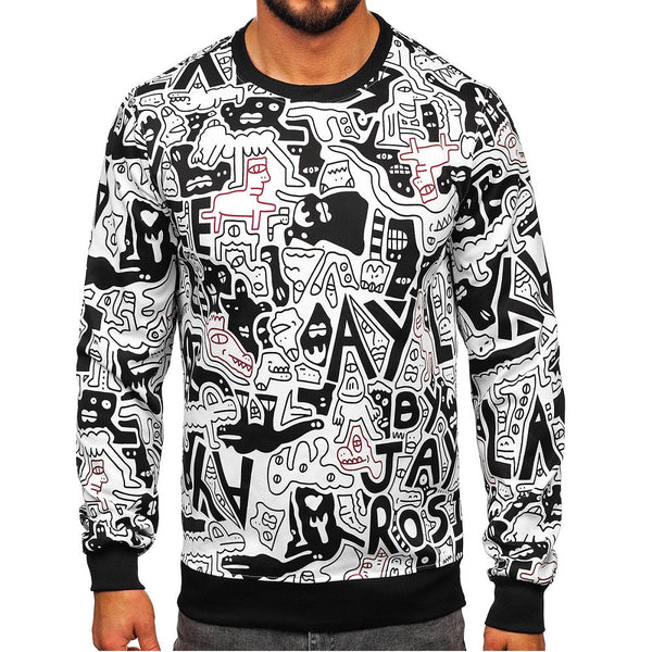 Svart printed tröja - Sweatshirt framifrån