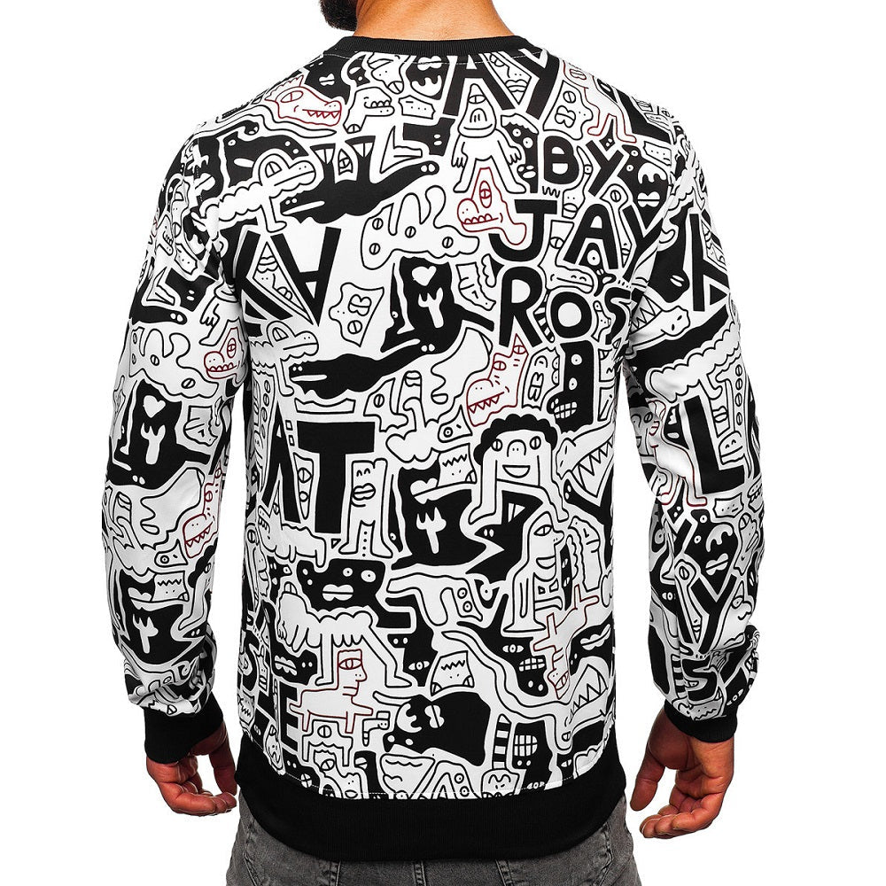 Svart printed tröja - Sweatshirt bakifrån