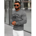 Herrtröja vintage - Grafitgrå sweatshirt sidan