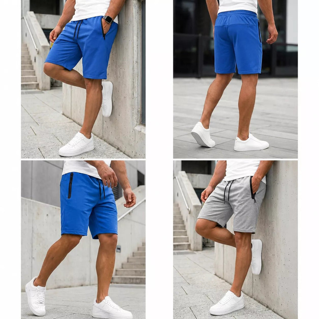 Billiga herrshorts med dragkedjefickor