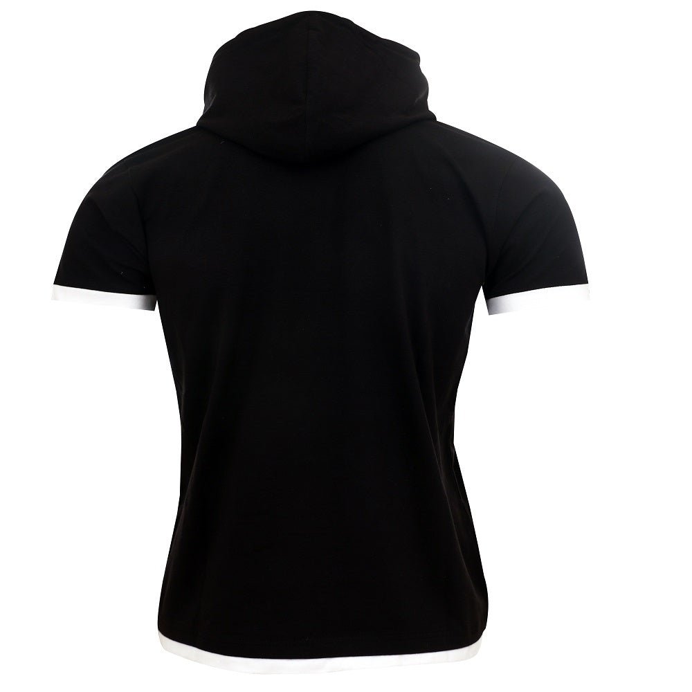 T-shirt med luva - Herrtröja svart/vit bakifrån