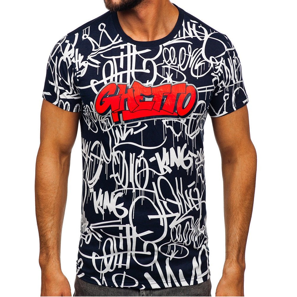 Mörkblå herr T-shirt - Ghetto framifrån