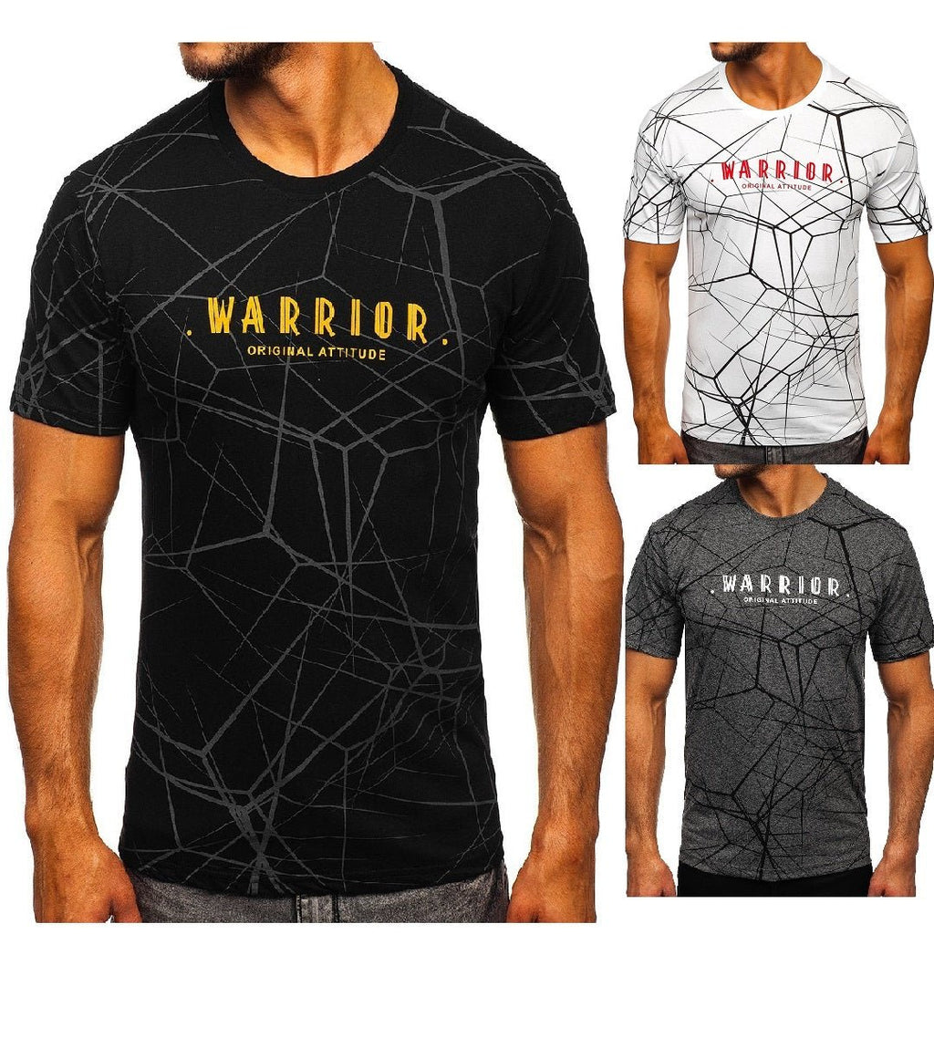 T-shirt printed Warrior - Vit