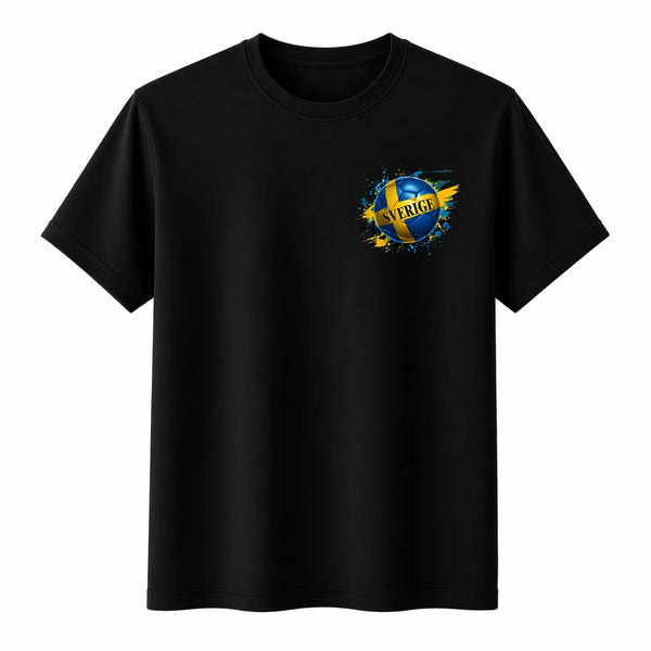Svart Sverige T-shirt Herr – Minimalistisk Design med Brösttryck