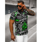 Texttryckt T-shirt - Svart herrmodell sidan
