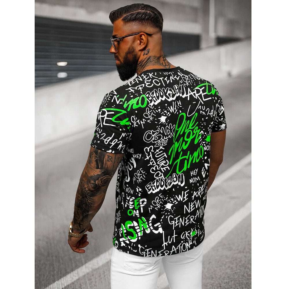 Texttrycks T-shirt - Svart Herr