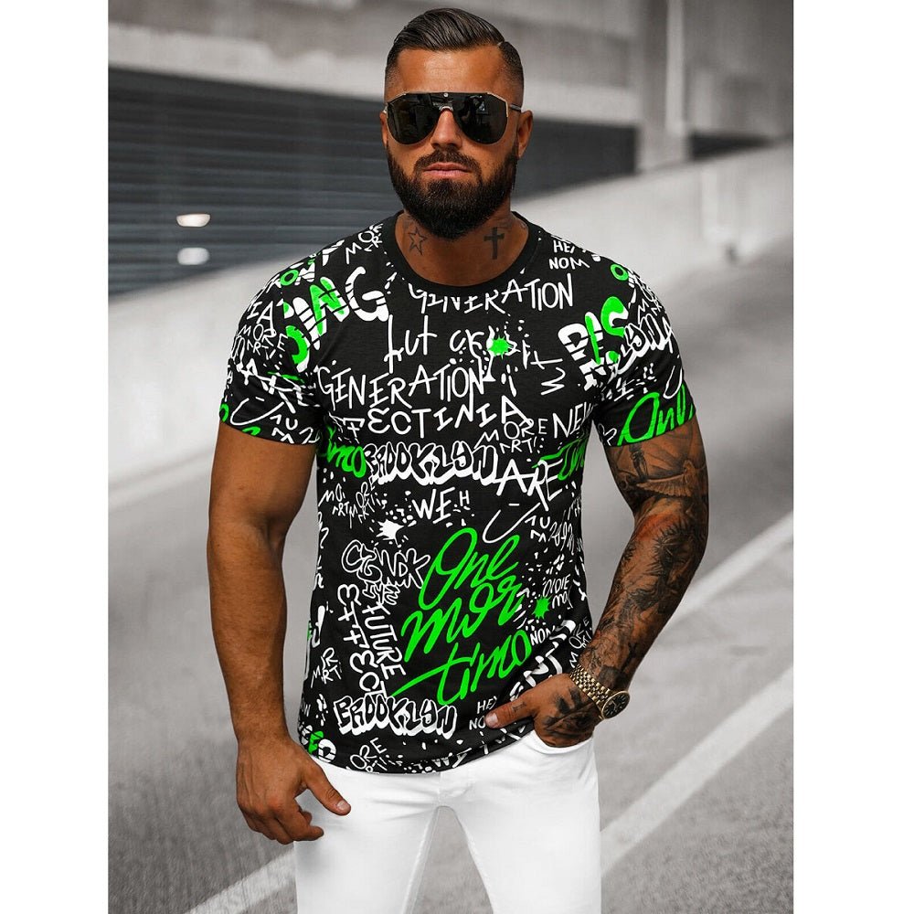 Texttrycks T-shirt - Svart Herr