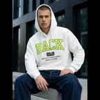 Vit back super hoodie herr framifrån