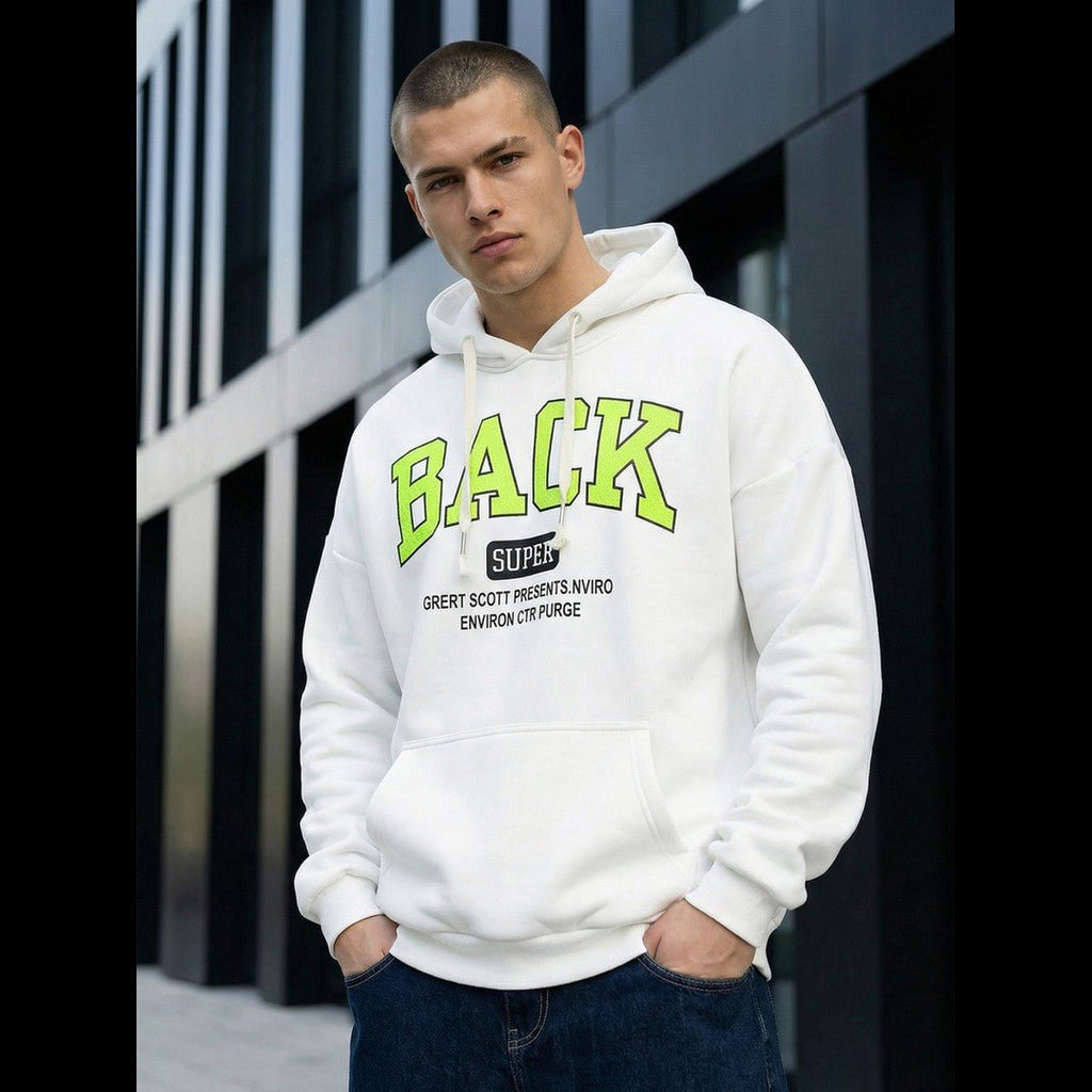 Vit back super hoodie herr