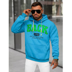 Hoodie med tryck - Ljusblå luvtröja