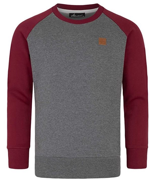 Vinröd och grå Amaci & Sons sweatshirt herr