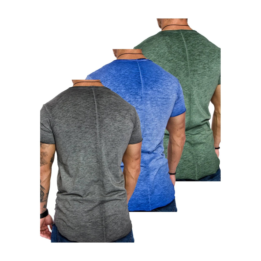 3-pack mixade färger t-shirts herr bakifrån