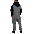 Supersköna onesies med luva - Unisex Jumpsuits - grå och röd bakifrån