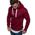 Vinröd Hoodie herr med känguruficka Herrtröja