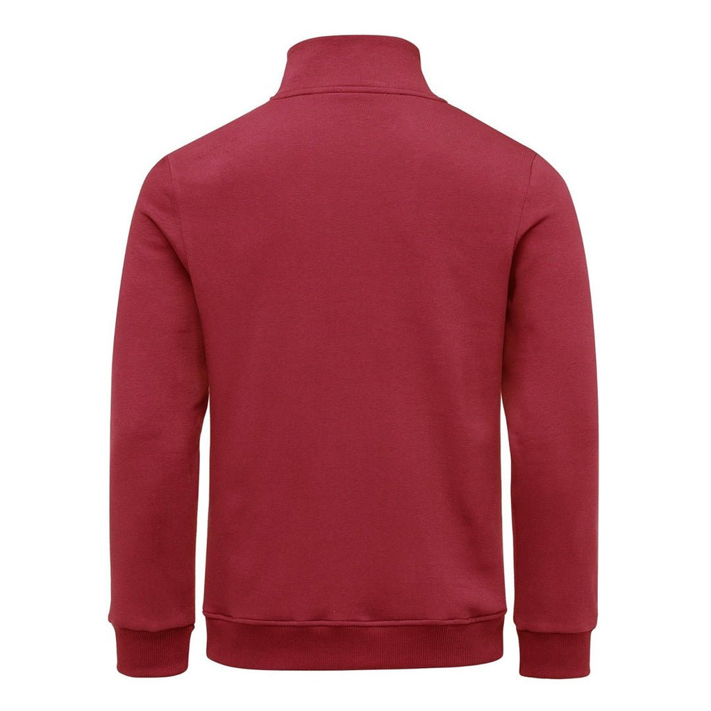 Vinröd Amaci & Sons sweatshirt herr Regular Fit sedd bakifrån