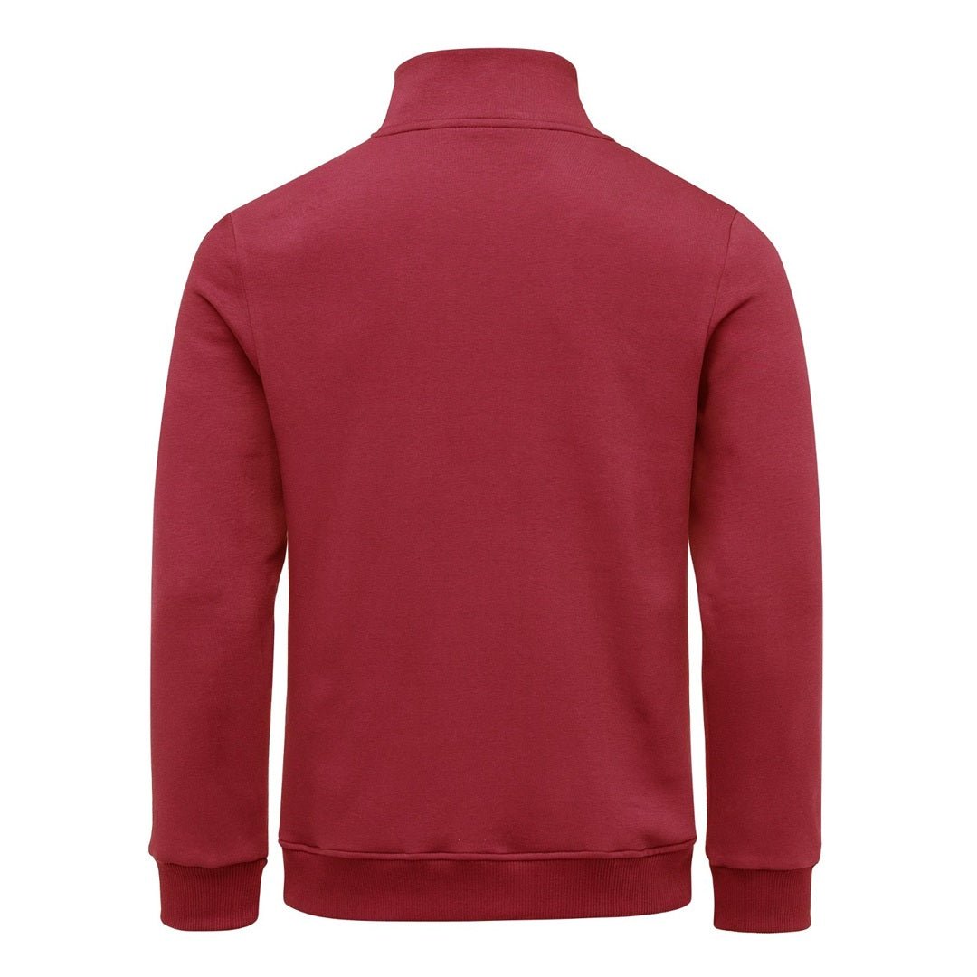 Vinröd Amaci & Sons sweatshirt herr Regular Fit sedd bakifrån