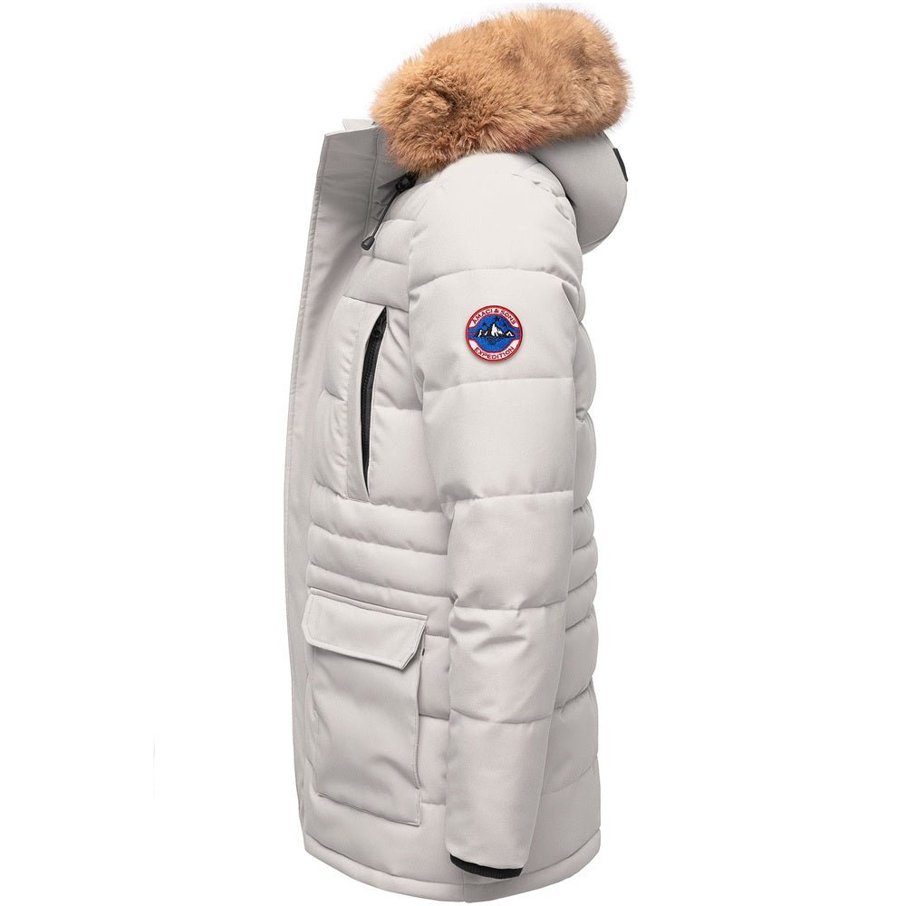 Ljusgrå parkas vinterjacka herr från sidan