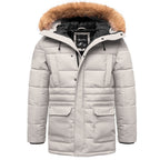 Ljusgrå parkas vinterjacka herr