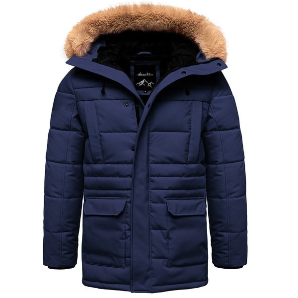 Mörkblå vinterjacka parkas Herrjacka