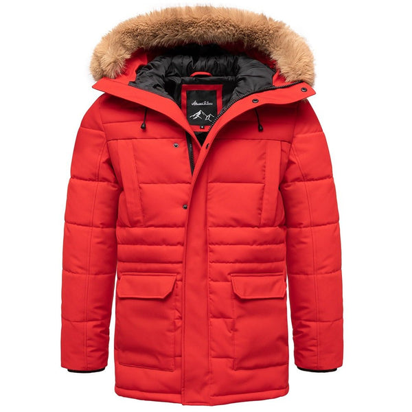 Röd parkas herrjacka från Amaci & Sons