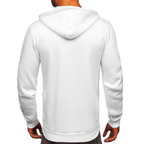 Vit Half Zip Hoodie - Herrtröja med luva - Utförsäljning