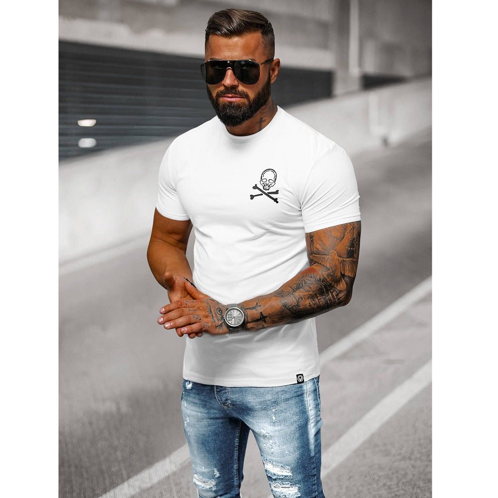 Slim fit t-shirt - Vit kortärmad tröja sida