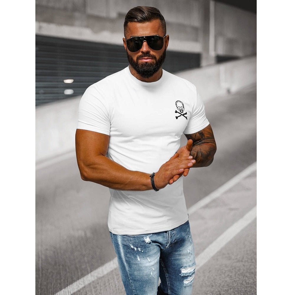 Slim fit t-shirt - Vit kortärmad tröja sidan