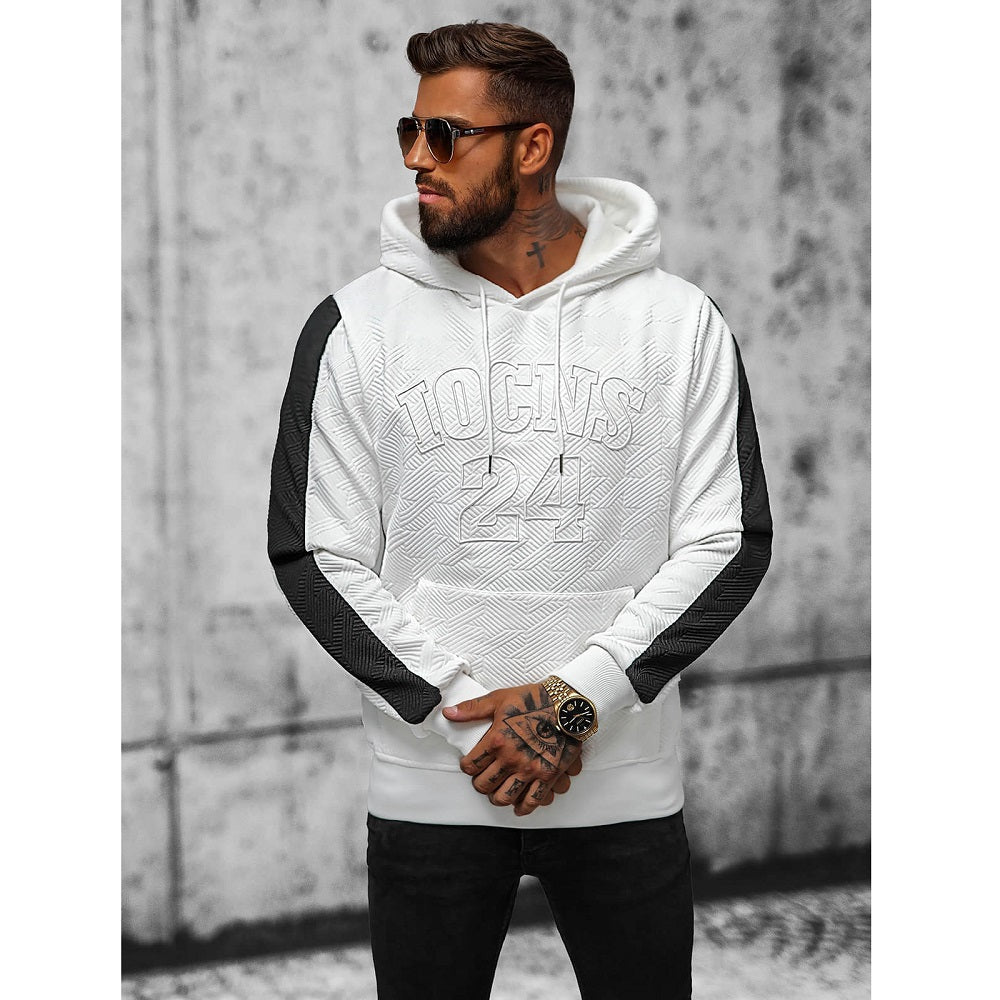 Vit herrtröja - Hoodie Iocns 24 framifrån