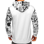 Vit polyester hoddie - Herrkläder bakifrån