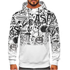 Vit polyester hoddie - Herrkläder framifrån