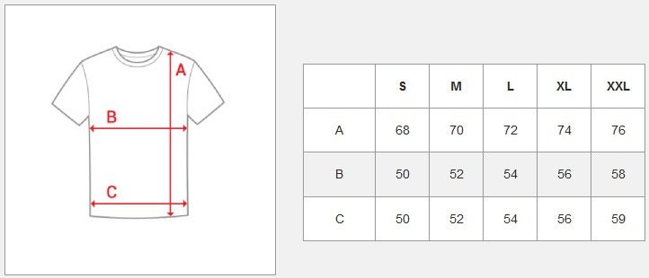 Vit kortärmad tröja - T-shirt 60X9 storlekstabell