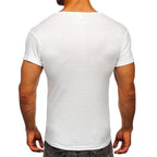 Vit T-shirt - Solid herrtröja bakifrån
