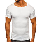 Vit T-shirt - Solid herrtröja framifrån