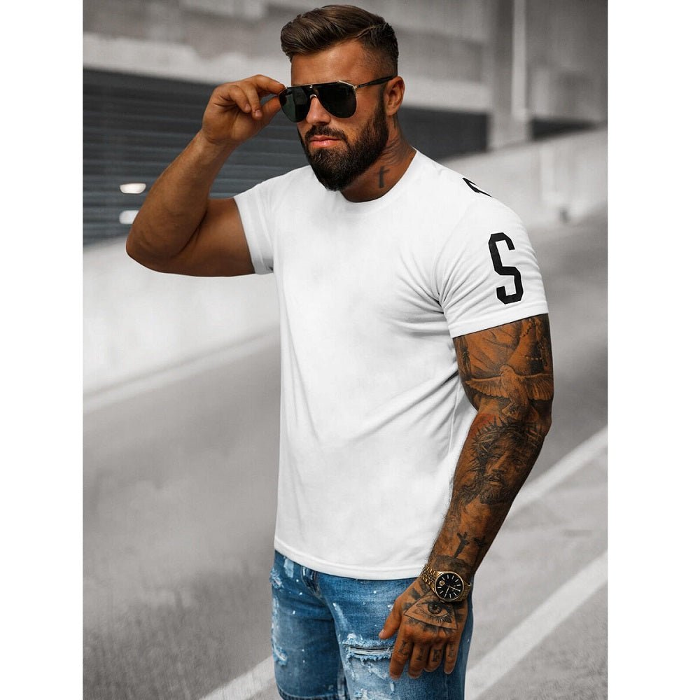 Printed T-shirt Sports - Vit Herrtröja sidan