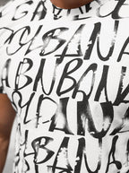 T-shirt med bokstavstryck - Herrtröja Vit zoomad