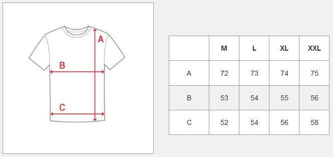 Kortärmad tröja - T-shirt Denim storlekstabell