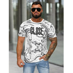 Vit kortärmad tröja med designtryck - T-shirt framifrån