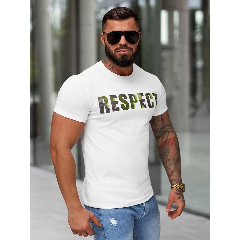 Slim Fit Tröja - Vit T-shirt Respect sida