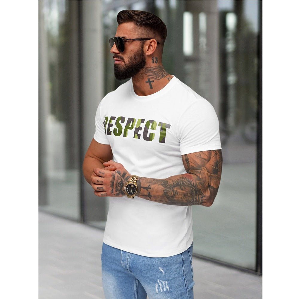 Slim Fit Tröja - Vit T-shirt Respect sidan