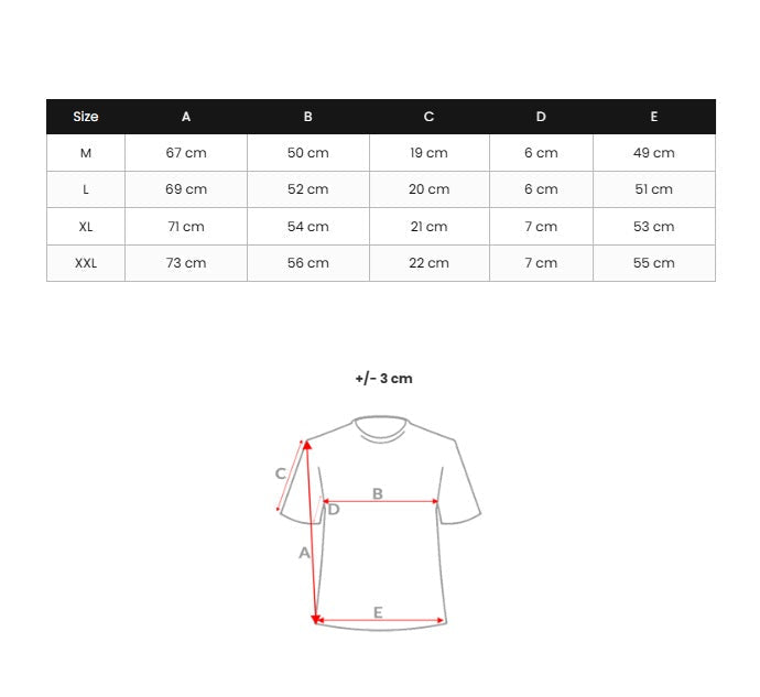 Slim Fit Tröja - T-shirt Respect storlekstabell