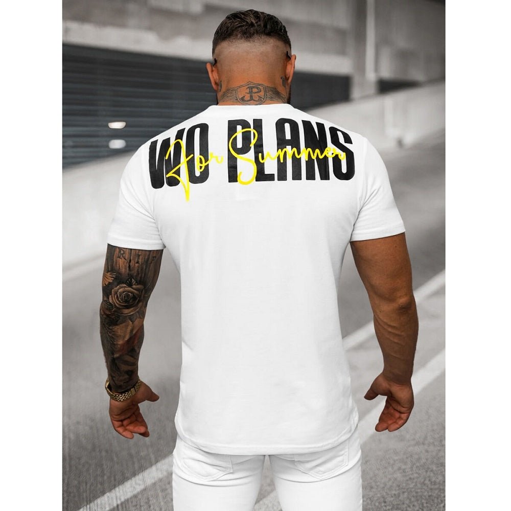 Vit kortärmad tröja - Wo Plans T-Shirt