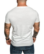 Vit V-neck T-shirt med bröstficka