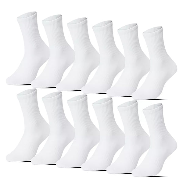 12-pack vita sportstrumpor BENYSØN® i premiumbomull med sömlös tå och fotvalvsstöd