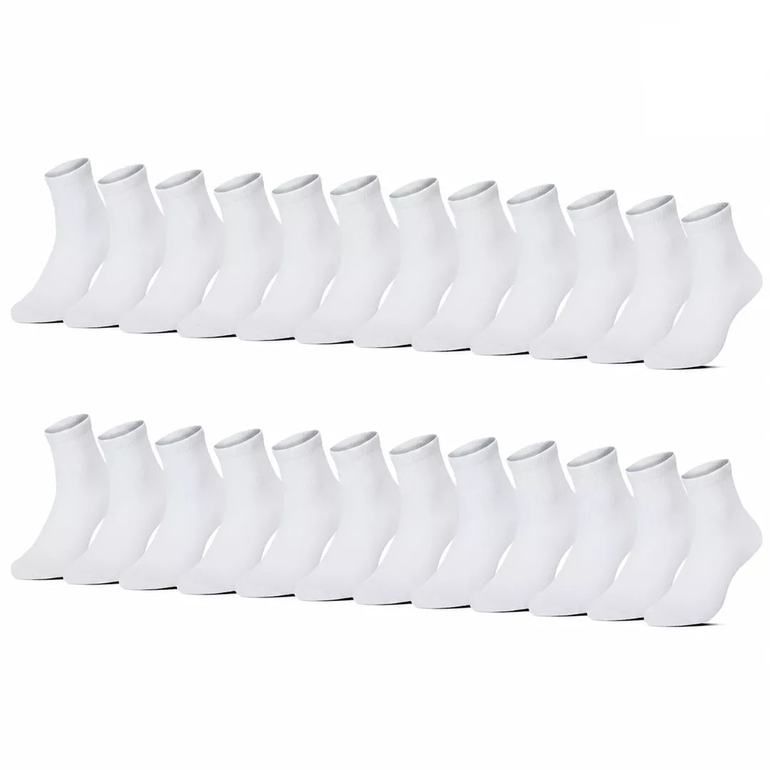 24pack billiga vita medelhöga strumpor för både män och kvinnor - unisex strumpor