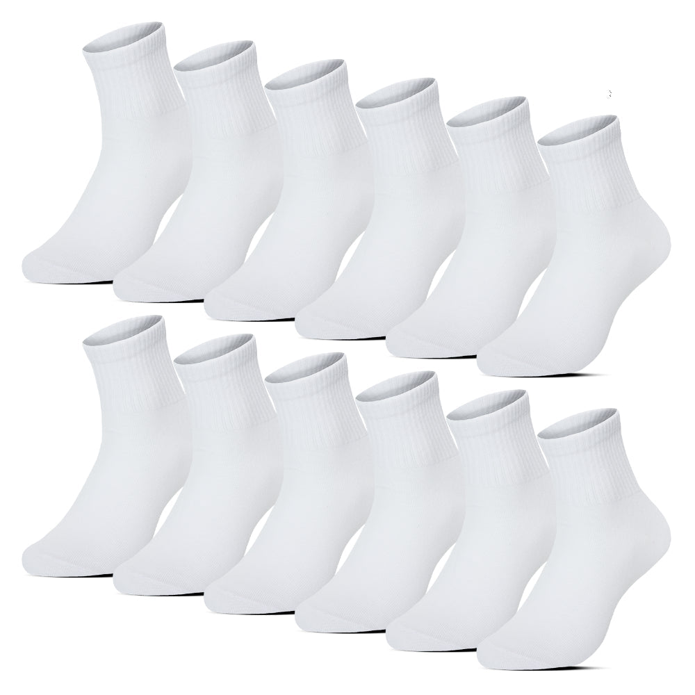 12pack vita medelhöga strumpor