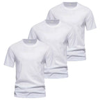 3 pack billiga vita t-shirts herr