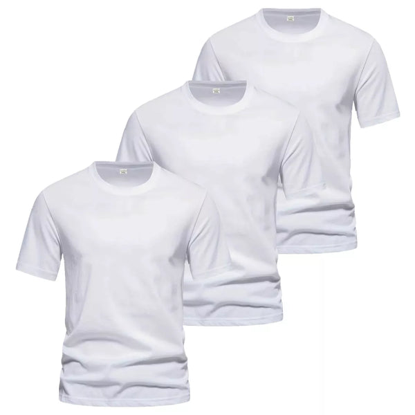 3 pack billiga vita t-shirts herr