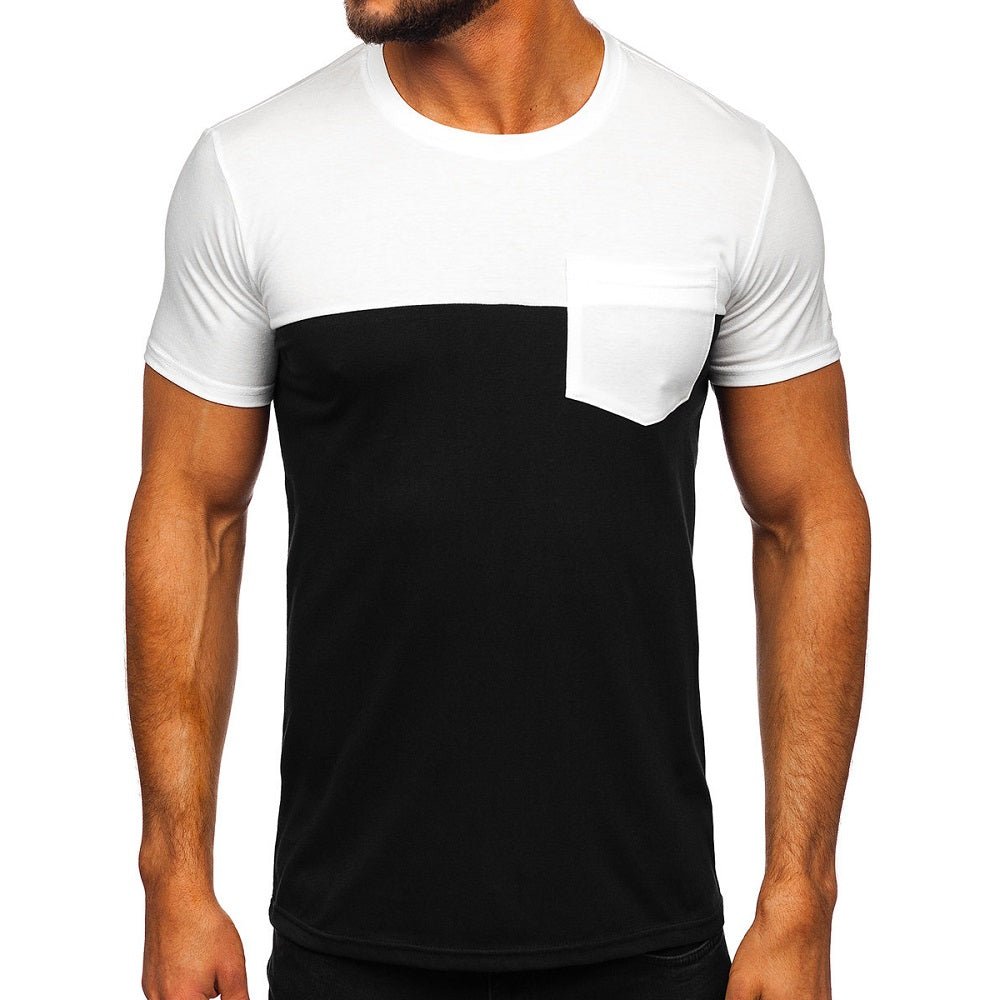 T-shirt med bröstficka front