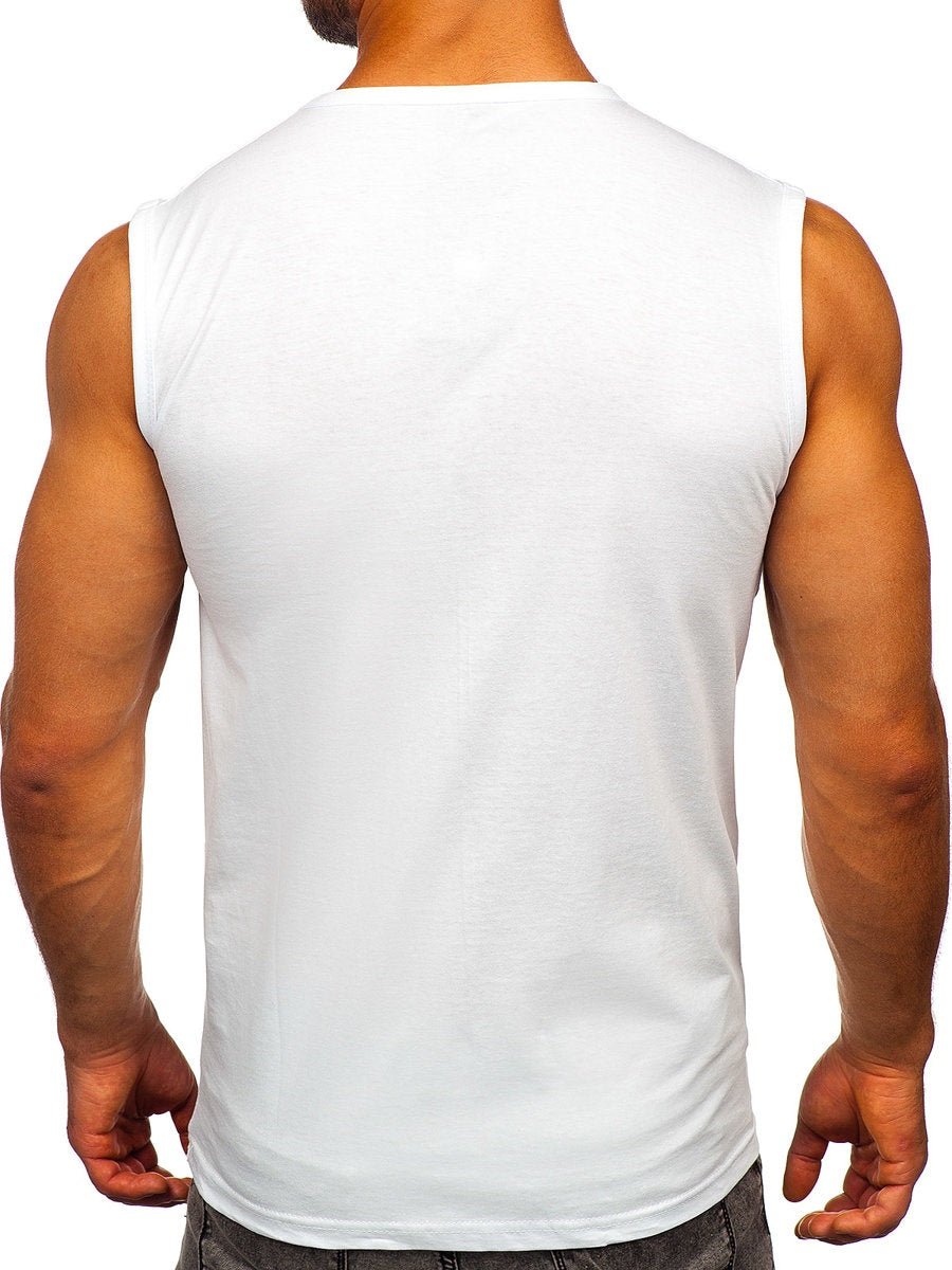 Vitt coolt linne printed