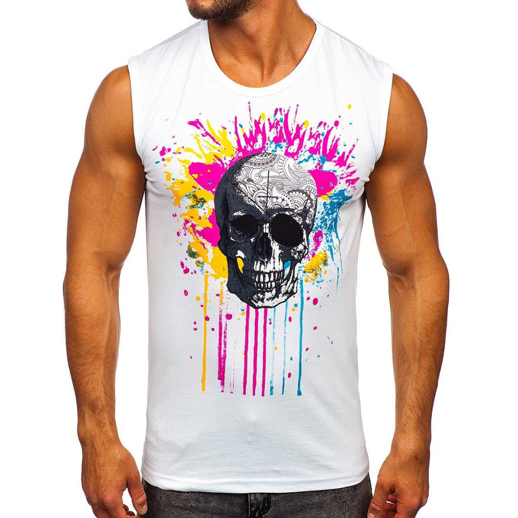 Vitt coolt linne printed